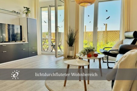 Foto 5 Ferienwohnung Ostfriesland Zwischen Elbe und Weser De Tuunkrüper mit Deichblick Nordseeluft von der Terrasse aus (Objekt 96372) buchen