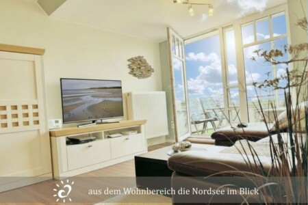 Foto 1 Ferienwohnung Ostfriesland Zwischen Elbe und Weser De Swolk Nordseeblick vom Balkon (Objekt 101133) buchen